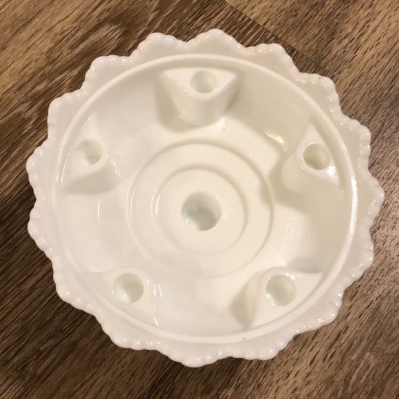 Vintage Fenton Glass Hobnail Candlestick Holder Centerpiece Bowl Wedding Decor - Picture 2 of 3